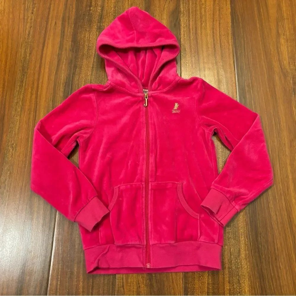 Juicy Couture pink velour zip up hoodie